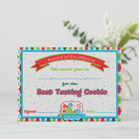 Cookie Exchange Best Degustation Cookie Award (Stehend Vorderseite)