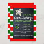 Cookie Exchange Chalkboard Rot und Grün Streifen l Einladung<br><div class="desc">Feiern Sie die Feiertage in süßem Stil mit diesen Cookie Exchange Einladungen.  Jedes Feld ist vollständig anpassbar,  um genau zu sagen,  was Sie gewollt haben!</div>