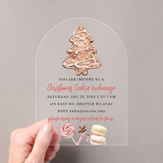 Cookie Exchange Christmas Party Acryleinladungen (Insitu (Handheld))