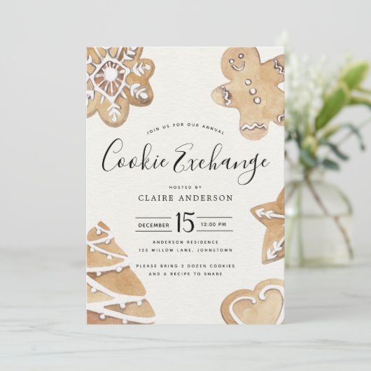 Cookie Exchange Einladung (Stehend Vorderseite)