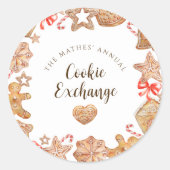 Cookie Exchange-Feier Runder Aufkleber (Vorderseite)