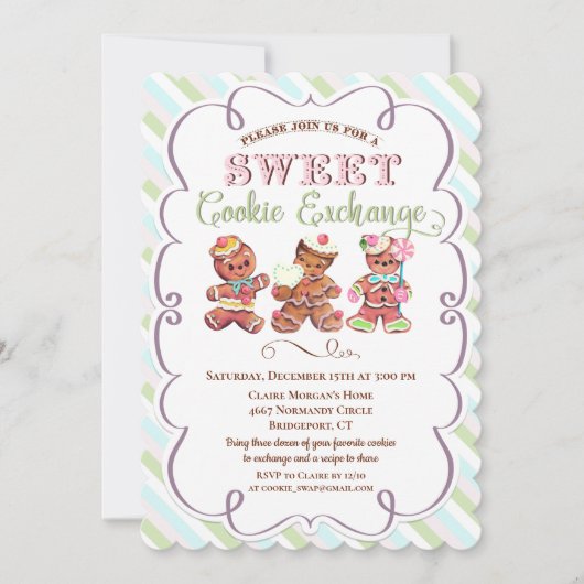 Cookie Exchange Feiertag Einladung (Vorderseite)