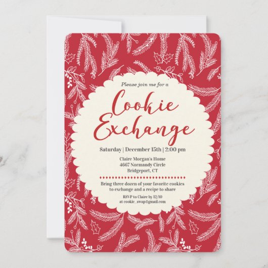 Cookie Exchange Feiertag Einladung (Vorderseite)