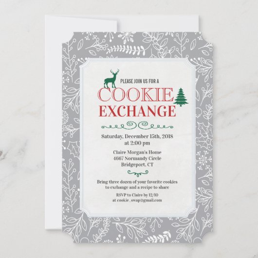 Cookie Exchange Feiertag Einladung (Vorderseite)