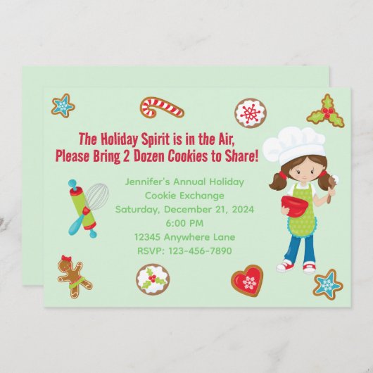 Cookie Exchange - Feiertagseinladung Einladung (Vorne/Hinten)
