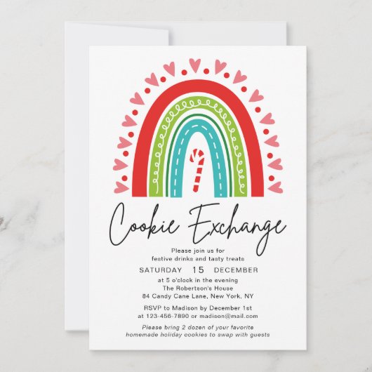 Cookie Exchange Festlicher Regenbogen Weihnachten (Vorderseite)