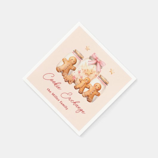 Cookie Exchange Gingerbread Man Blush Serviette (Ecke)