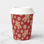 Cookie Exchange Holiday Party Gingerbread Burgund Pappbecher (Rückseite)