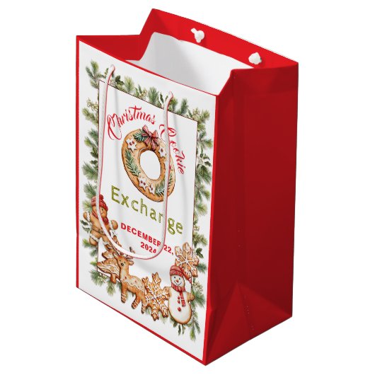 Cookie Exchange Medium Geschenktasche Mittlere Geschenktüte (Vorderseite Schrägansicht)