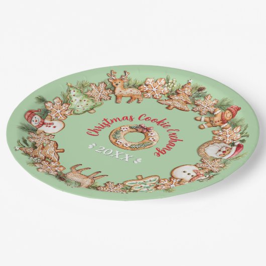 Cookie Exchange Pappteller (Schrägansicht)