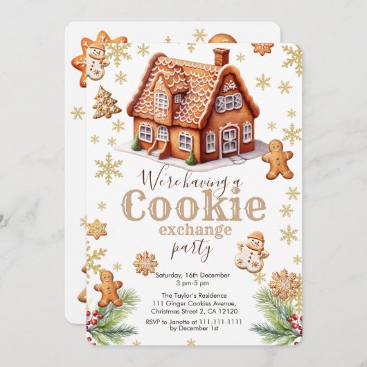 Cookie Exchange-Party Einladung (Vorne/Hinten)