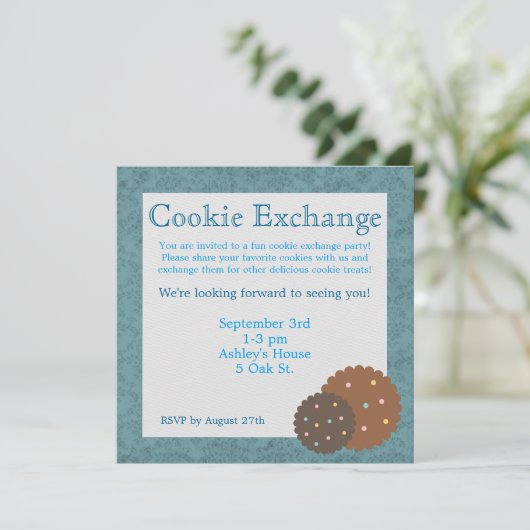 Cookie Exchange-Party Einladung (Stehend Vorderseite)