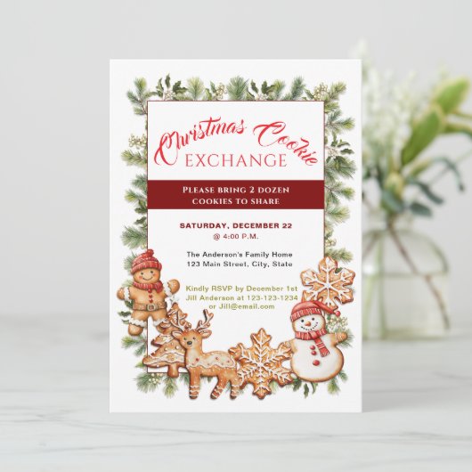 Cookie Exchange-Party Einladung (Stehend Vorderseite)