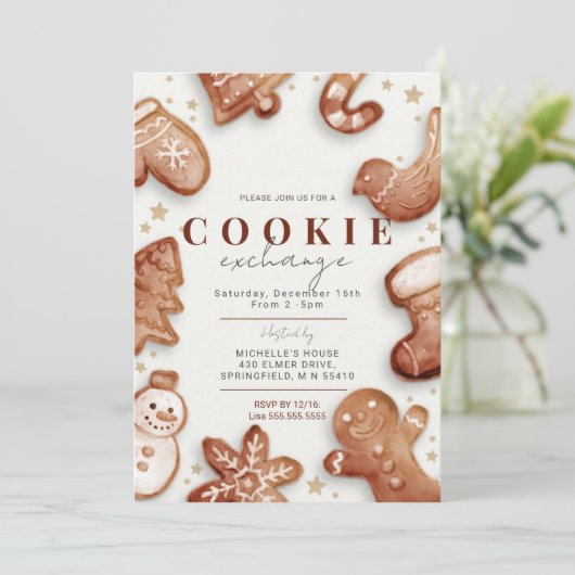 Cookie Exchange-Party Einladung (Stehend Vorderseite)
