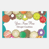 Cookie Exchange-Party-Label Rechteckiger Aufkleber (Vorderseite)