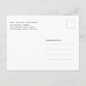 Cookie Exchange Party Navy Holiday Einladungspostkarte (Rückseite)