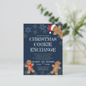 Cookie Exchange Party Navy Holiday Einladungspostkarte (Stehend Vorderseite)