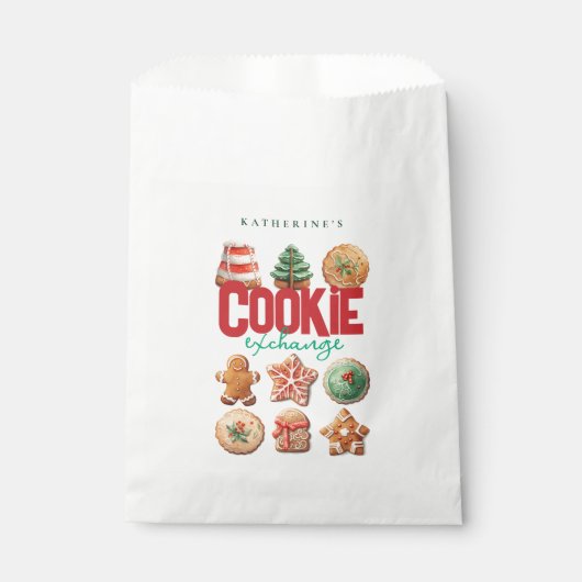 Cookie Exchange Red Green Weihnachtsfeier Geschenktütchen (Vorderseite)