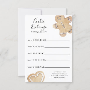Cookie Exchange-Stimmzettel Einladung