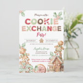 Cookie Exchange Weihnachtscookies Lebkuchen Einladung (Stehend Vorderseite)