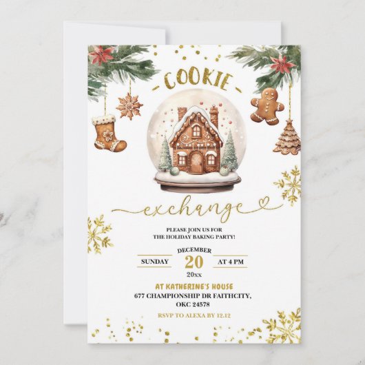 Cookie Exchange Weihnachtsfeier Einladung (Vorderseite)