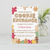 Cookie Exchange Weihnachtsfeiertage Party Einladun Einladung (Stehend Vorderseite)