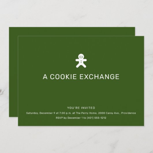 Cookie Exchange Weihnachtsweihnachtsgebäck Einladung (Vorne/Hinten)