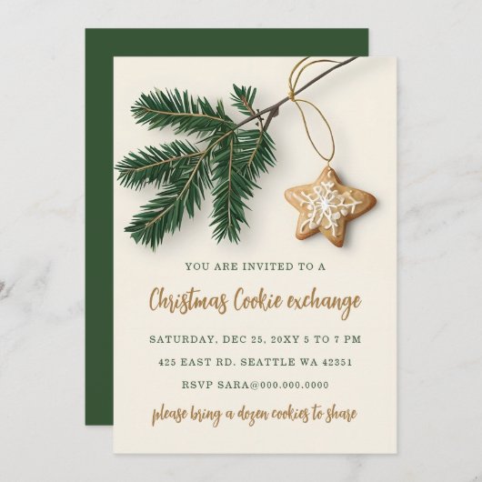 Cookie Exchange Weihnachtsweihnachtsgebäck Einladung (Vorne/Hinten)