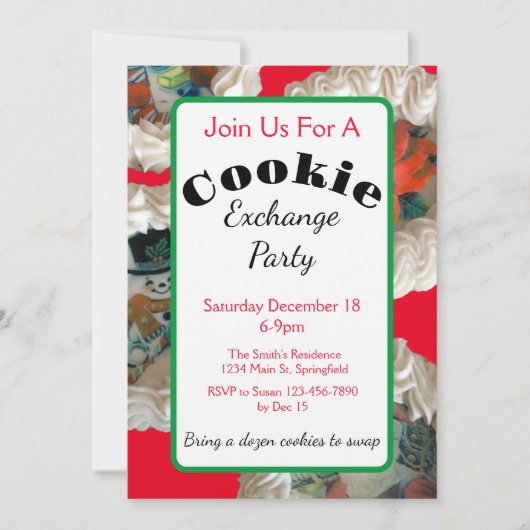 Cookie Exchange Weihnachtszeit-Party Einladung (Vorderseite)
