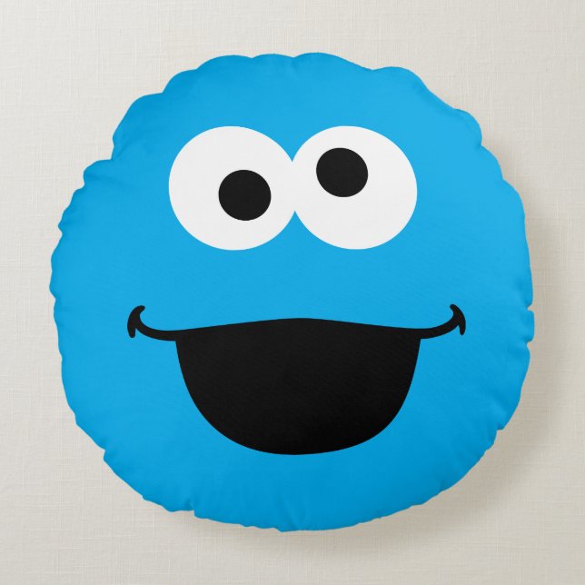 Cookie Face Art Rundes Kissen (Vorderseite)
