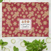 Cookie Factory Familie Name Gingerbread Burgund Geschirrtuch (Gefaltet)