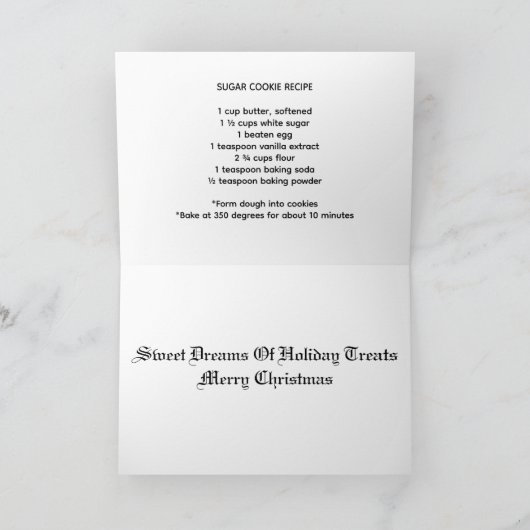 Cookie Feiertagskarte (Innenseite)