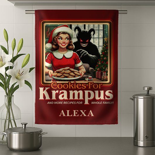 Cookie For Krampus Merry Krampus Christmas Horror Geschirrtuch