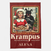 Cookie For Krampus Merry Krampus Christmas Horror Geschirrtuch (Vertikal)