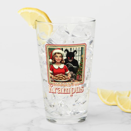 Cookie For Krampus Merry Krampus Christmas Horror Glas (Vorderseite Ice)