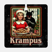 Cookie For Krampus Merry Krampus Christmas Horror Ornament Aus Metall (Vorderseite)