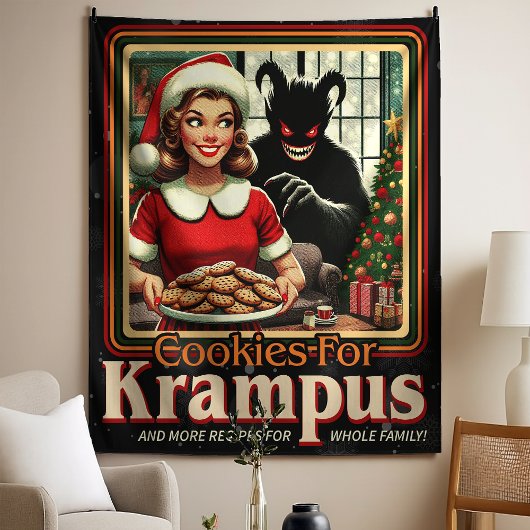 Cookie For Krampus Merry Krampus Christmas Horror Wandteppich