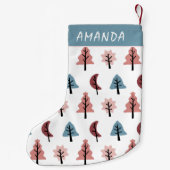 Cookie Form Baumstruktur Muster Pastellrosa Kleiner Weihnachtsstrumpf (Rückseite)