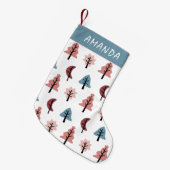 Cookie Form Baumstruktur Muster Pastellrosa Kleiner Weihnachtsstrumpf (Vorderansicht (hängend))