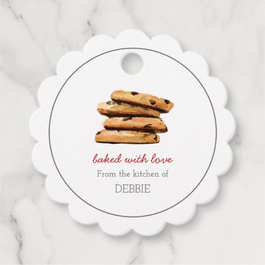 COOKIE gebacken mit Liebe Holiday Bäcker Gefallen Geschenkanhänger (Vorderseite)