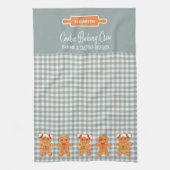 Cookie Green Gingerbrot Monogram Baking Geschirrtuch (Vertikal)