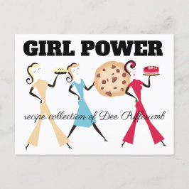Cookie Kuchen Kuchen Retro Girls backen Rezept Kar Postkarte
