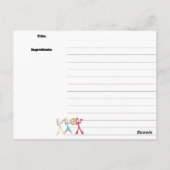 Cookie Kuchen Kuchen Retro Girls backen Rezept Kar Postkarte (Rückseite)