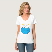 Cookie Lächeln Gesicht mit Halo T-Shirt (Vorderseite Vollansicht)