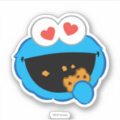 Cookie Lächelndes Gesicht mit herzförmigen Augen Aufkleber (Vorderseite)