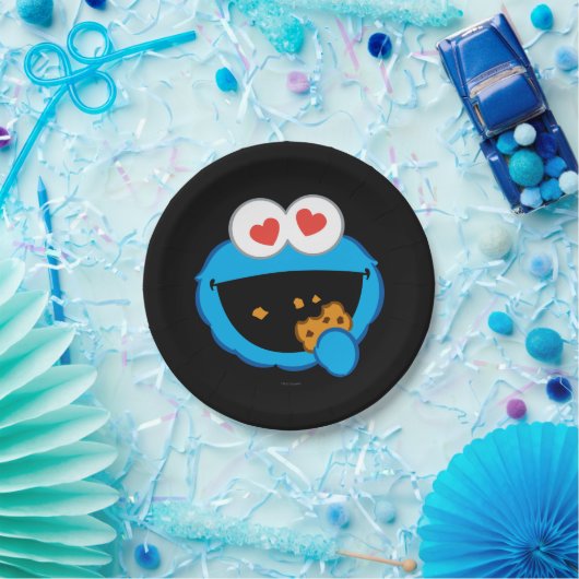 Cookie Lächelndes Gesicht mit herzförmigen Augen Pappteller (Party)