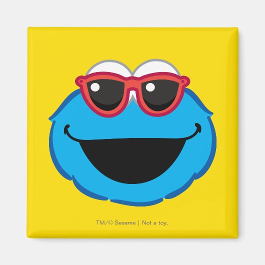 Cookie Lächelndes Gesicht mit Sonnenbrille Magnet (Vorne)