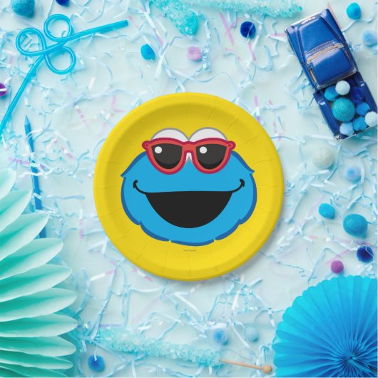 Cookie Lächelndes Gesicht mit Sonnenbrille Pappteller (Party)