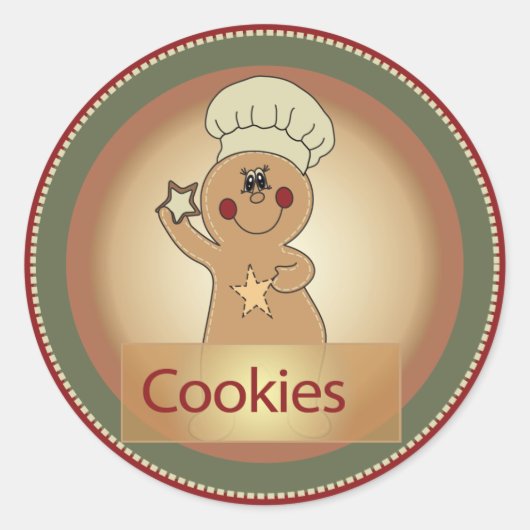 Cookie Leckerei Lebkuchen Runder Aufkleber (Vorderseite)