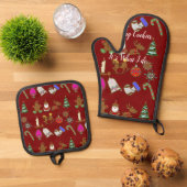 Cookie Maker-Schürze Ofenhandschuh & Topflappen-Set (Oben Unten)